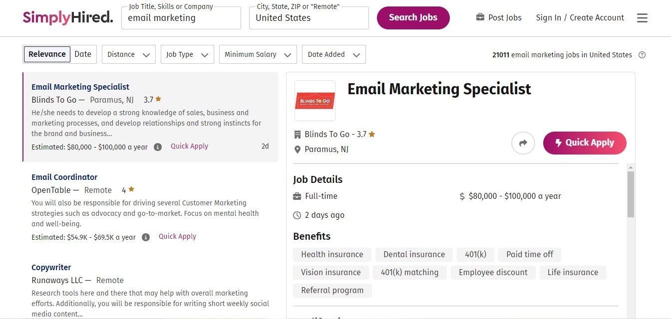 email-marketing-job-simplyhired