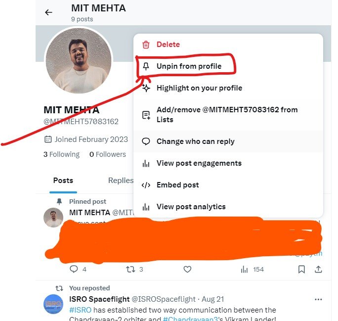 How to unpinned tweet