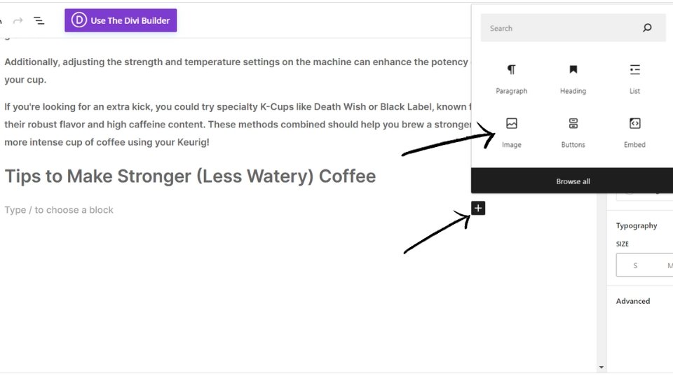 Add an image block