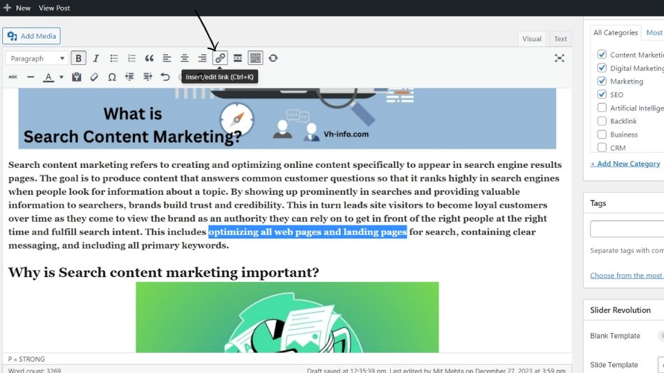 Click the Insert/Edit Link Button