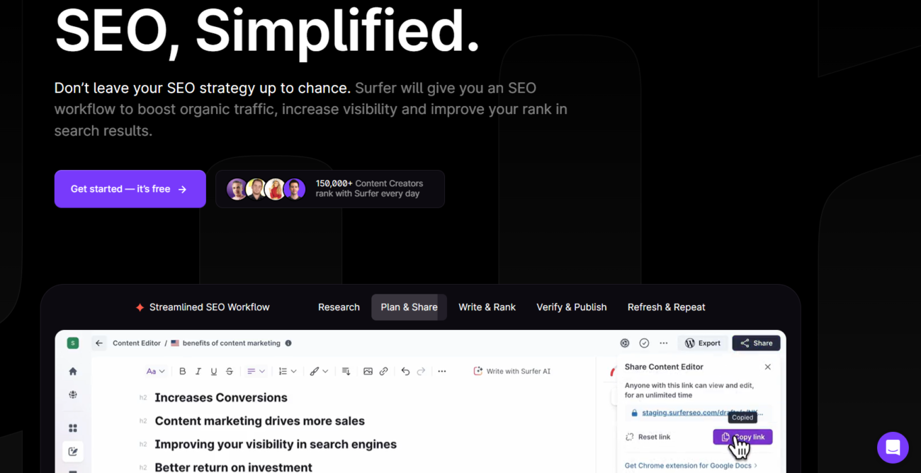 SURFER SEO Tool - Simplify your SEO